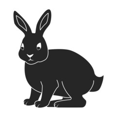 Rabbit vector icon.Black vector icon isolated on white background rabbit.