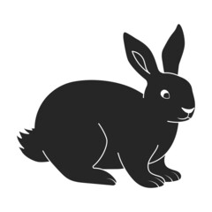 Fototapeta na wymiar Rabbit vector icon.Black vector icon isolated on white background rabbit.