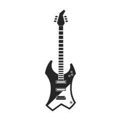 Electric guitar vector icon.Black vector icon isolated on white background electric guitar.