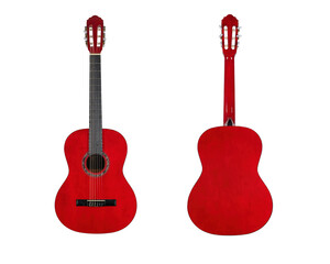 Naklejka premium wooden acoustic guitar isolated over white background
