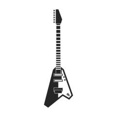 Electric guitar vector icon.Black vector icon isolated on white background electric guitar.
