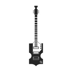 Electric guitar vector icon.Black vector icon isolated on white background electric guitar.