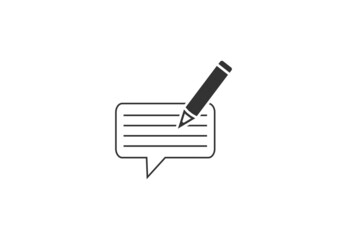 Writing feedback icon. Vector illustration. Flat design.