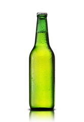 green cold bottle of beer