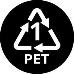 PET symbol, Recycle plastic logo icon