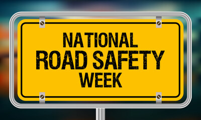 National Road safety week is observed every year in January and in May, It aims at making the roads and streets safer. Vector illustration