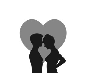 Couple love heart icon. Vector illustration. Flat design.