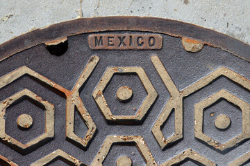 Close-up Mexico Manhole cover