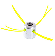 Grass trimmer line attachment on white background