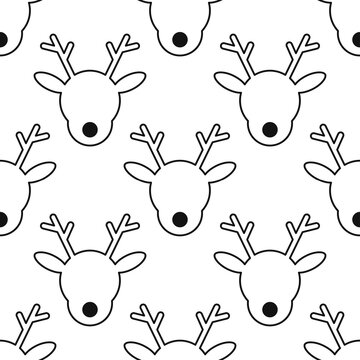 Christmas reindeer pattern isolated icon.
