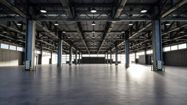 leere Lagerhalle oder Warenlager - Thema Logistik