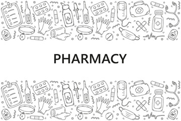 Pharmaceutical doodle background_12