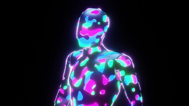 Futuristic digital man. Technology and new business idea, artificial intelligence, loopable