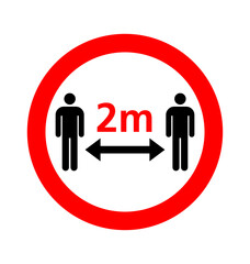 maintain distance 2m covid sign