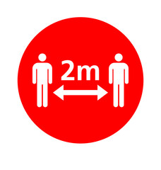 maintain distance 2m covid sign