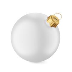 Obraz premium White christmas ball isolated on white. 3D rendering.