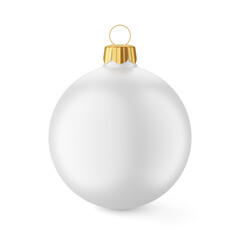 White christmas ball isolated on white. 3D rendering.