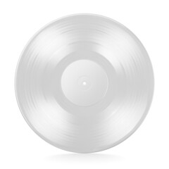 12-inch vinyl LP record isolated on white background. 3D rendering.