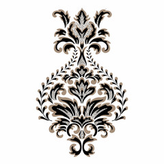 Damask central element isolated. Vector damask illustration.