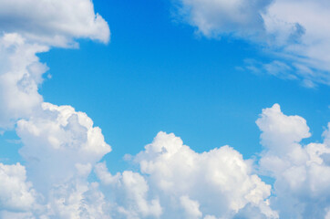 White clouds in blue sky