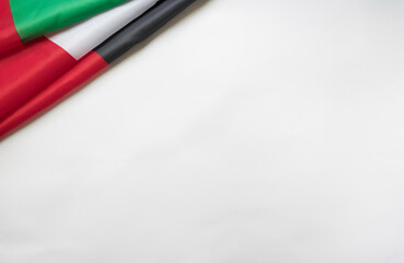 December 2 - Independence Day of the United Arab Emirates. UAE flag on a white background with...