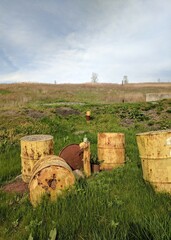 Wasteland with barrels