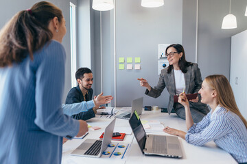 Group of businesspeople working as a team