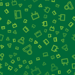 Set line Laptop, Medal and Chalkboard on seamless pattern. Vector