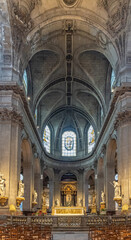 Obraz premium Paris, France - 11 13 2021: Saint-Germain-des-Pres district. View inside Saint-Sulpice Church