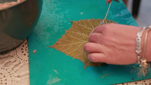 People cook dolma food.
Grape leaves stuffed with minced meat.