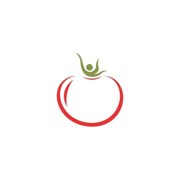 Tomato icon logo design vector illustration