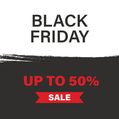 Black Friday Banner Offer Sale Flyer for Print - Big Image for special Black Friday offer or Black Week - 50% discount sale