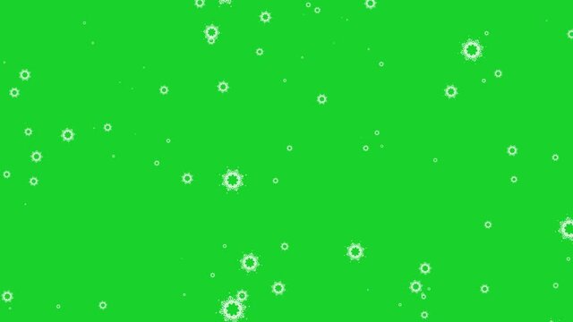 Celebrate Christmas Objects For Video, Animated Template With Snowflakes On Green Screen