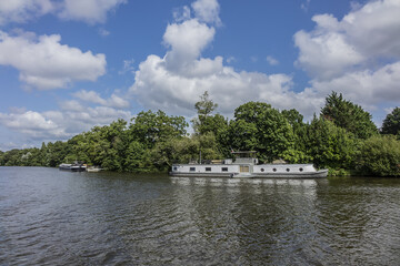 Loire River in Nantes. Beautiful riverside view. Nantes, Loire-Atlantique, France.