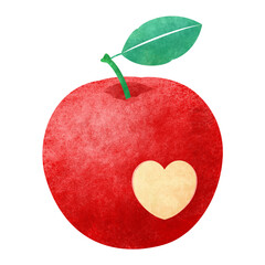 ハート型にかじったりんご