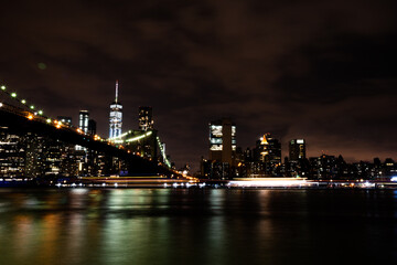 city bridge at night