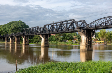 Fototapeta na wymiar River Kwai bridge at Kanchanaburi Thailand