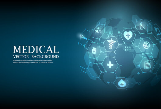 Vector technology global medical vector background
