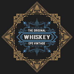 Obraz premium Whiskey label with old frames