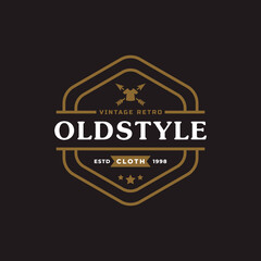 Classic Vintage Retro Label Badge for Clothing Apparel Old Style Logo Emblem Design Template Element