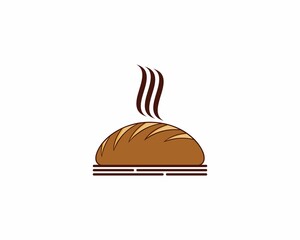 Hot bread vector illustration logo