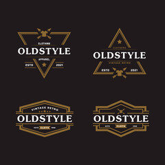 Set of Classic Vintage Retro Label Badge for Clothing Apparel Old Style Logo Emblem Design Template Element