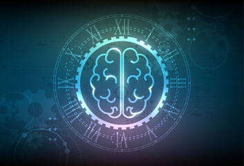 Abstract technology brain artificial intelligence vector background