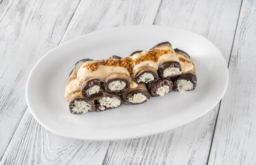 Stuffed eggplant rolls