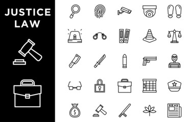 Fototapeta premium Law and justice icon set for your web design