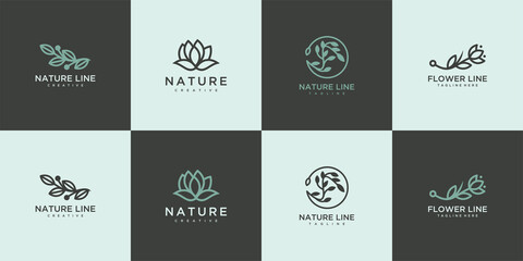 collection of natural logos for branding in modern design