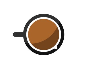 Simple cup of coffee with bubble chat inside