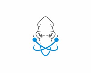 Combination octopus with science symbol