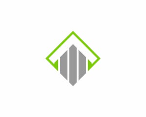 Real estate building in the square shape logo