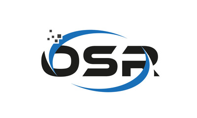 dots or points letter OSR technology logo designs concept vector Template Element